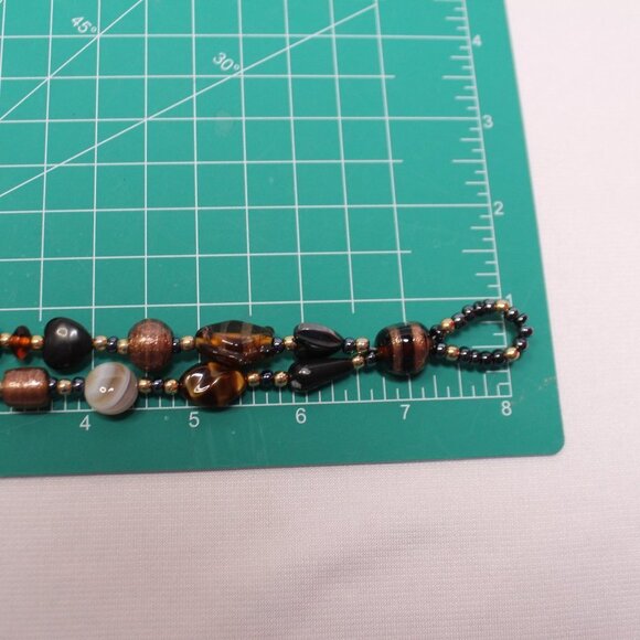 Two Strand Glass Bead Bracelet w/Brass Clasp - Picture 8 of 11